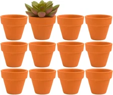 Mini Terracotta Clay Flower Pots 2 inch with Drainage Holes for for Tiny Cactus 
