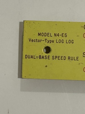 1959 Pickett Model N4-ES Slide Rule Vector-Type Log Dual-Base Speed Ruler
