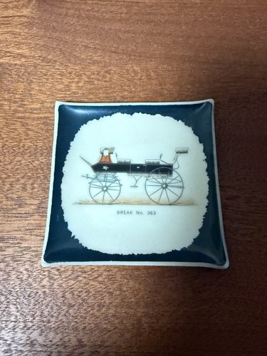 Set piatti portagioie vintage in vetro artistico stampa carrozza lotto 2 piccoli piatti in vetro - Foto 4 di 10