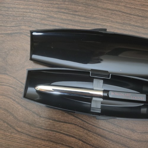 Vintage Prodir Swiss Ballpoint Pen Roman Art The Louvre Souvenir With Case - Picture 4 of 10