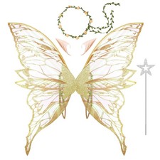 DTESL 5PCS Fairy Wings for Adults,Sparkling Sheer Wing 32"x30"Butterfly Fairy...