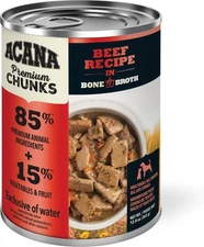 Acana Premium Chunks Beef Recipe Canned Dog Food 12 Pack of 12.8 Oz Cans
