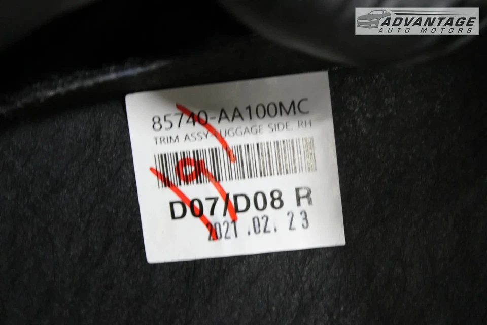 HYUNDAI ELANTRA 2021-2024 MALETERO TRASERO DERECHO CUARTO PANEL FORRO MOLDURA CUBIERTA OEM Foto 4 de 4