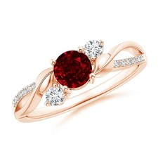 925 Silver Root Chakra Garnet Gemstone Birthday Three-stone Ring Jewelry