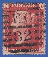 GB QV 1864 1d  RED PLATE 79 DC SG43/44 GU
