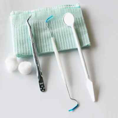 20*Basic Dental Instruments Set Mouth Mirror Probe Hook Pick Tweezer Disposable