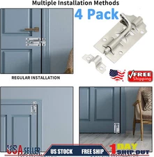 4Pcs 3 Inch Long Stainless Steel Door Latch Slide Lock Barrel Bolt Door Latches
