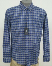 Hugo Boss Black Label Blue Plaid Sharp Fit Button Up LS Men's Shirt XL NWT 145