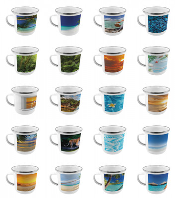 Ambesonne Tropical Camping Cup Stainless Steel Mug for Indoors Outdoors