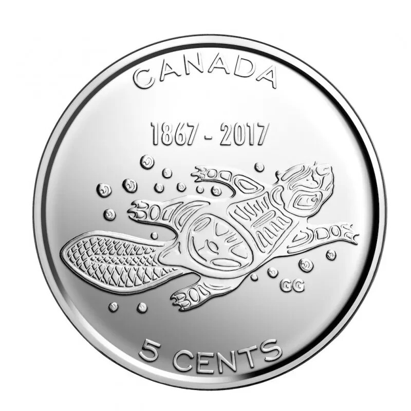 2017 CANADA 5¢ 1867-2017 150TH ANNIVERSARY OF CANADA BRILLIANT