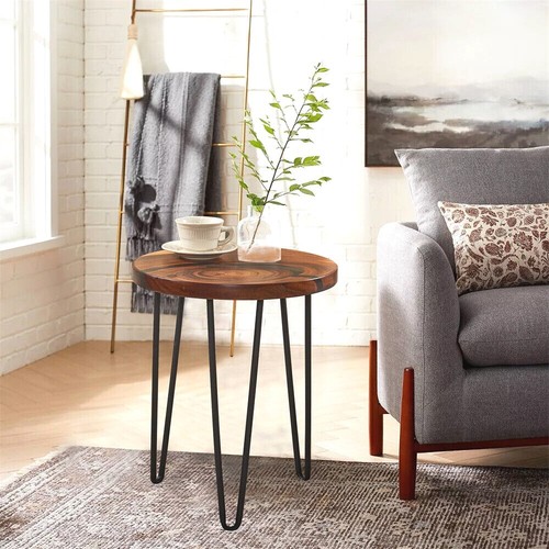 Resin Round Side Table Epoxy End Table Coffee Table Mid Century Modern Decor - Picture 4 of 45