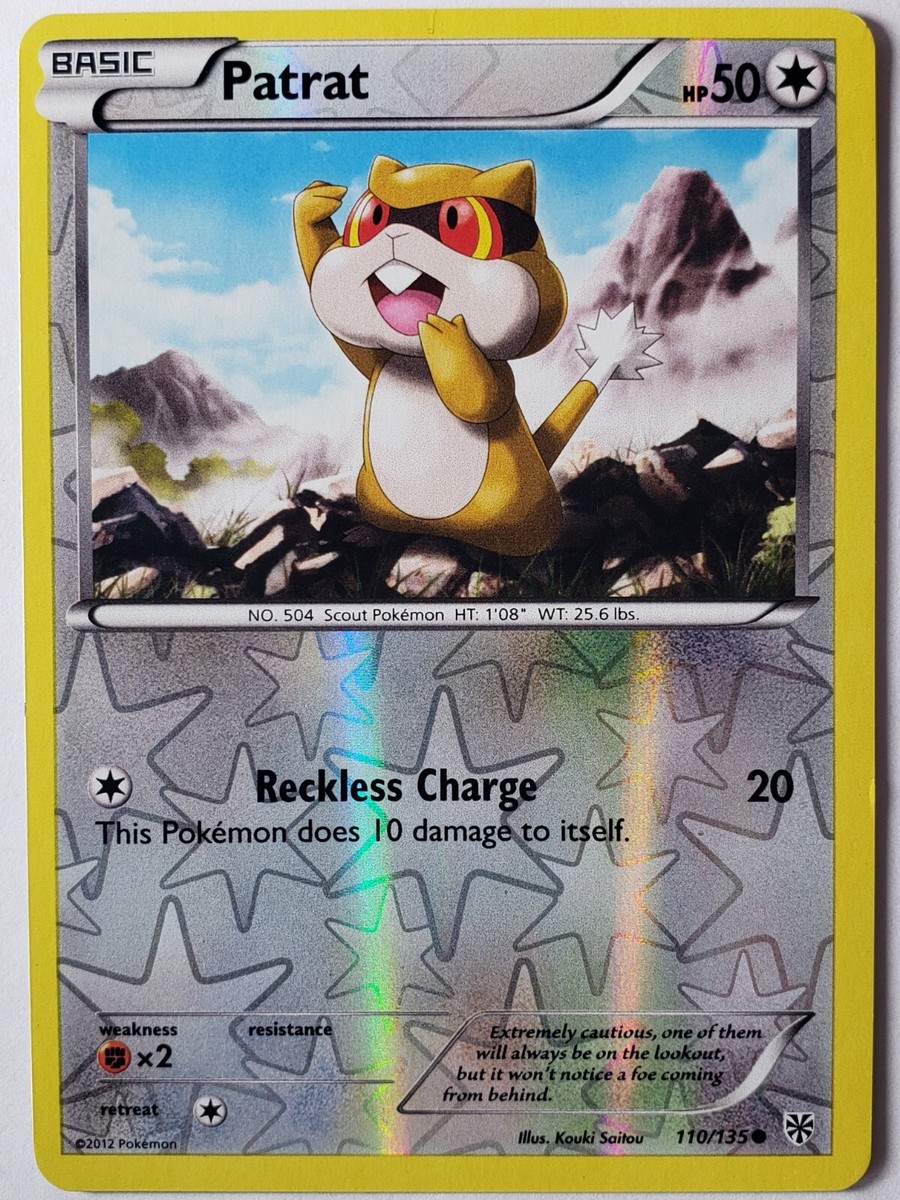 REVERSE HOLO Patrat 110/135 - Plasma Storm Pokemon Card