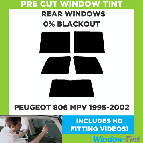 For Peugeot 806 MPV 1995-2002 Pre Cut Window Tint Rear 0% Blackout Film - Picture 1 of 10