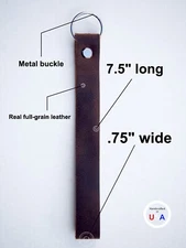 Premium Full-grain, Keychain, Buffalo leather, 7.5 inches long, Brown