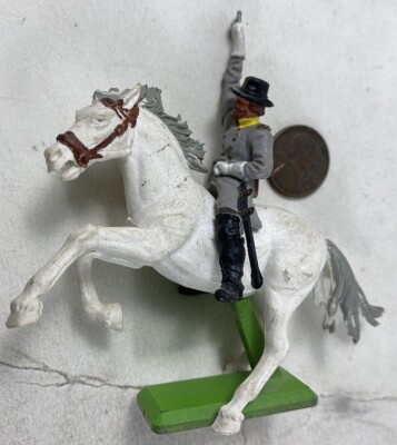 Vintage Plastic Metal Base Britains 1971 DeeTail Cival War Grant on Horse