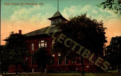 Vintage Postcard High School St Petersburg Fla Sunrise Memories