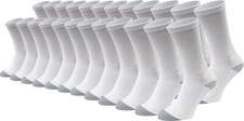 24 Pairs Cotton Crew Socks, Bulk pack Mens Womens Casual Athletic Sports Sock