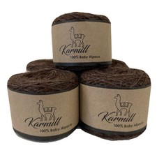 Alpaca Wool Skeins 100 Baby Alpaca Yarn Lot of 5 Sport Weight Brown 2110