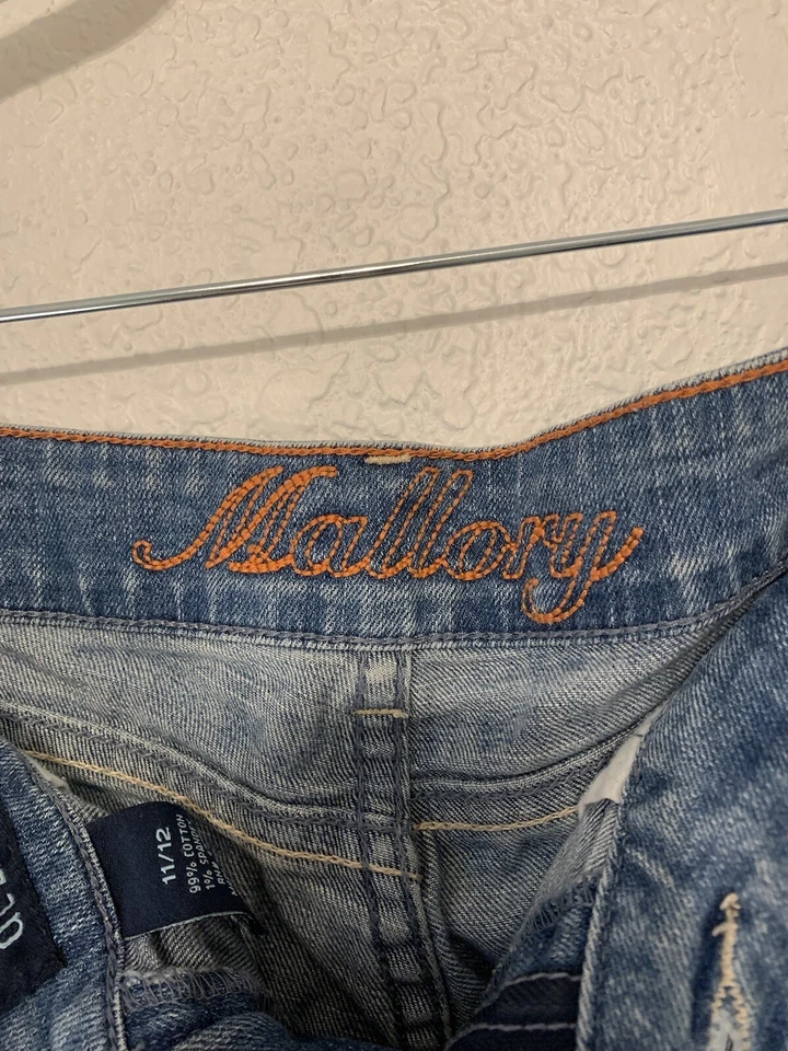 Pantalones Cortos Delia's Y2K Junior Talla 11/12 Corte Azul Mallory Denim Jean Envejecido Foto 4 de 4