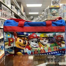 PAW PATROL "TEAM WORK!"  Polyester Duffle Bag with Printed PVC Side Panels