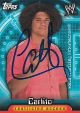 Carlito Colon Signed 2006 Topps WWE Insider Card #3 Autograph WWC Caribbean Cool