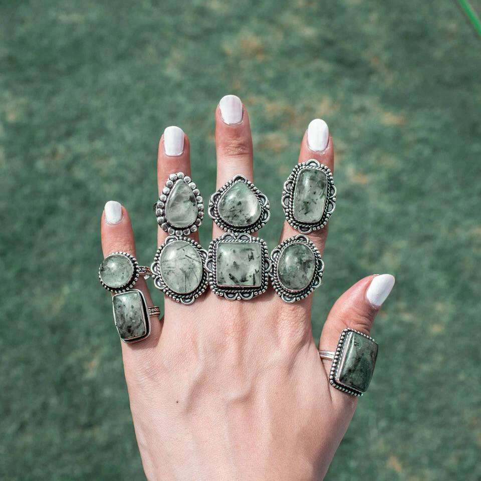 Prehnite Ring Green Prehnite Ring Green Gemstone Ring Gemstone