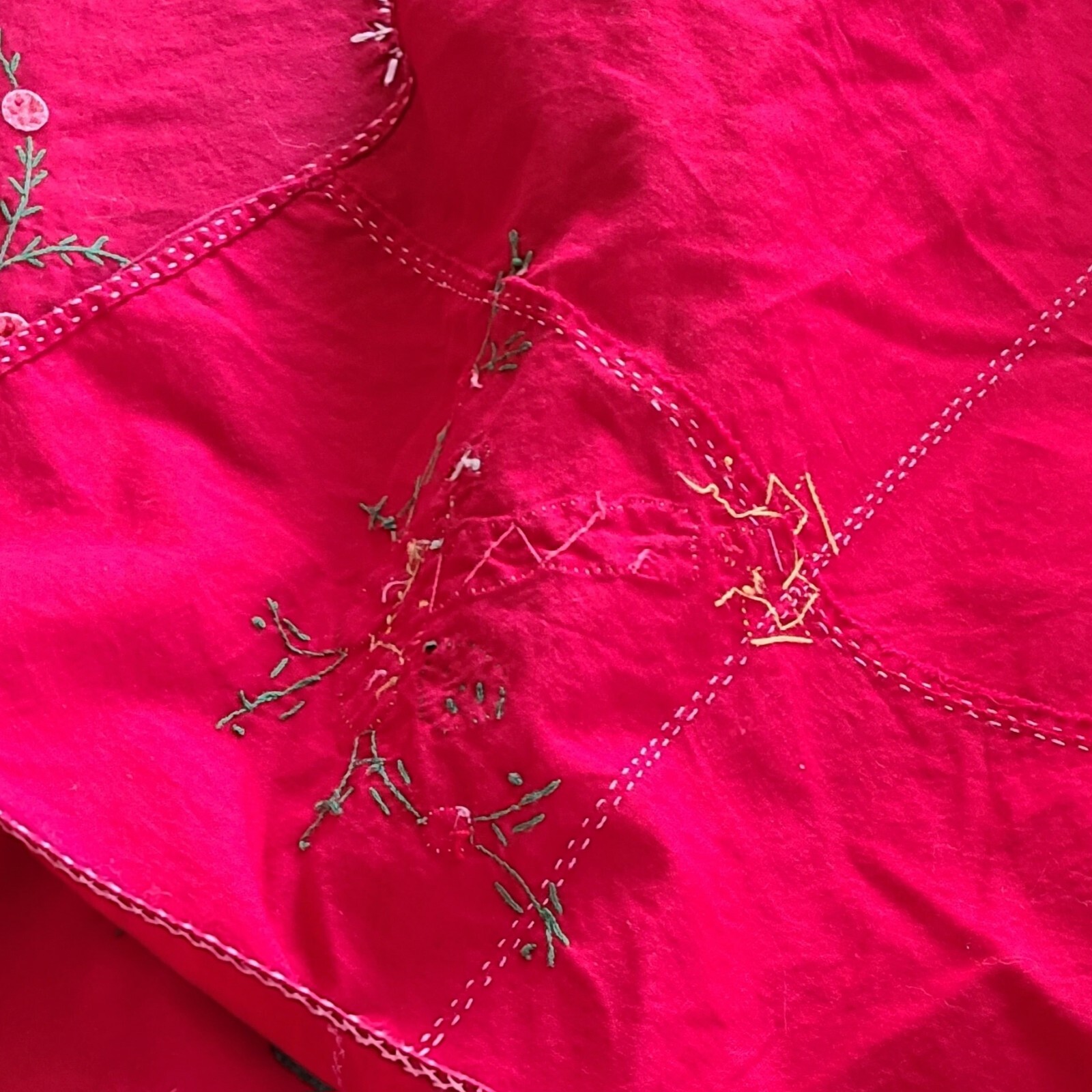 Handmade Christmas Tablecloth Vintage Holiday Decor Applique eBay