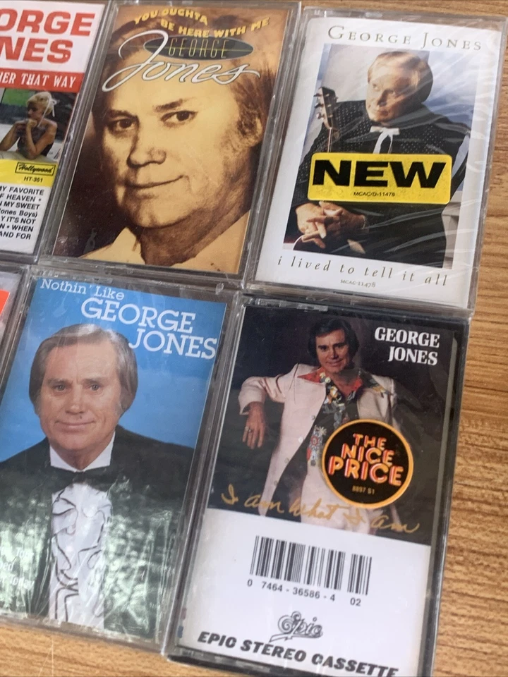 8 George Jones Cassette Tape Lot: Life Turned, Bradley Barn, I Lived NEW SEALED! - Image 3 of 4