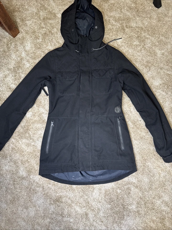 Volcom 15k Hooded Black women's Snowboard Jacket Size X-Small - Image 3 of 4