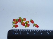 1:12 Scale 10 Strawberries Doll house Miniatures, Garden , Kitchen