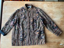 True Vintage White Stag Unusual Jacket Size Xl Paisley Lagenlook Arty Pockets