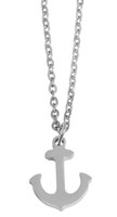 Akzent Damen Halskette Frauen Edelstahlkette Maritim Anker-AnhäNger 45 Cm + 5 Cm