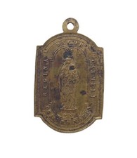 *HH* Medaglia Antica Religiosa Votiva Devozionale Madonna Carmelo Papa Vaticano 