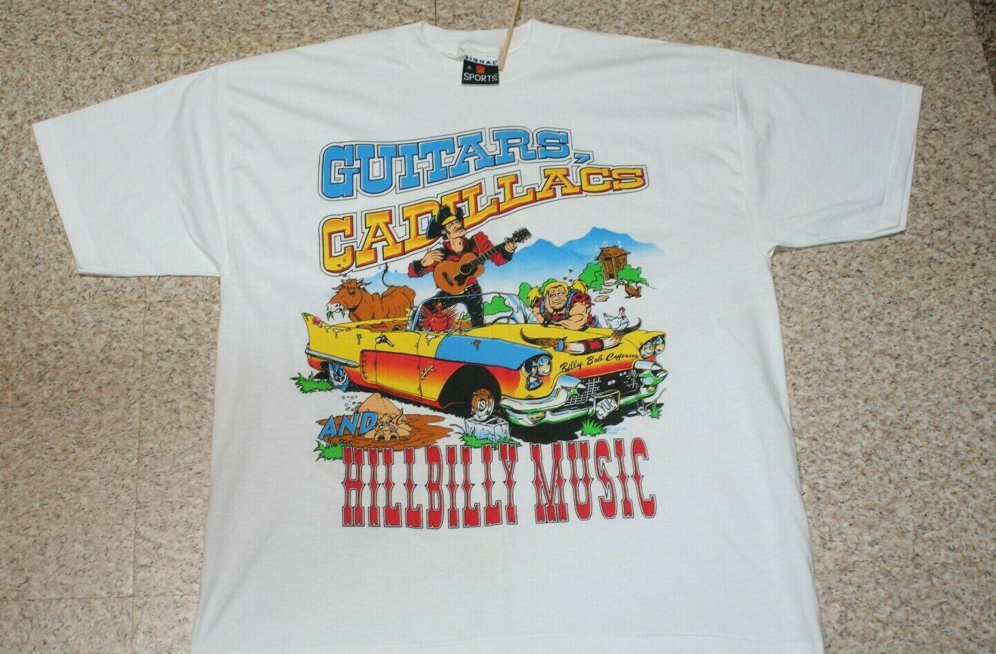 Vintage Guitars Cadillacs Hillbilly Music Shirt Signa… Gem