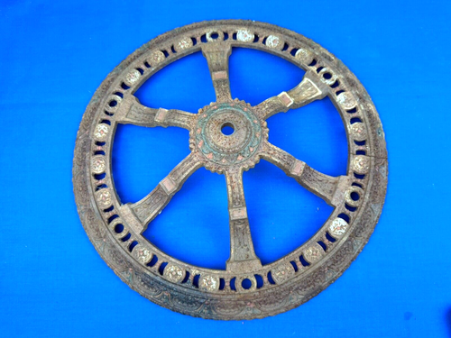 C.1925 Cast Iron Light Fixture Frame 16" Dia, RePurpose/Restoration Pc ~ 1 Crack - Picture 2 of 13