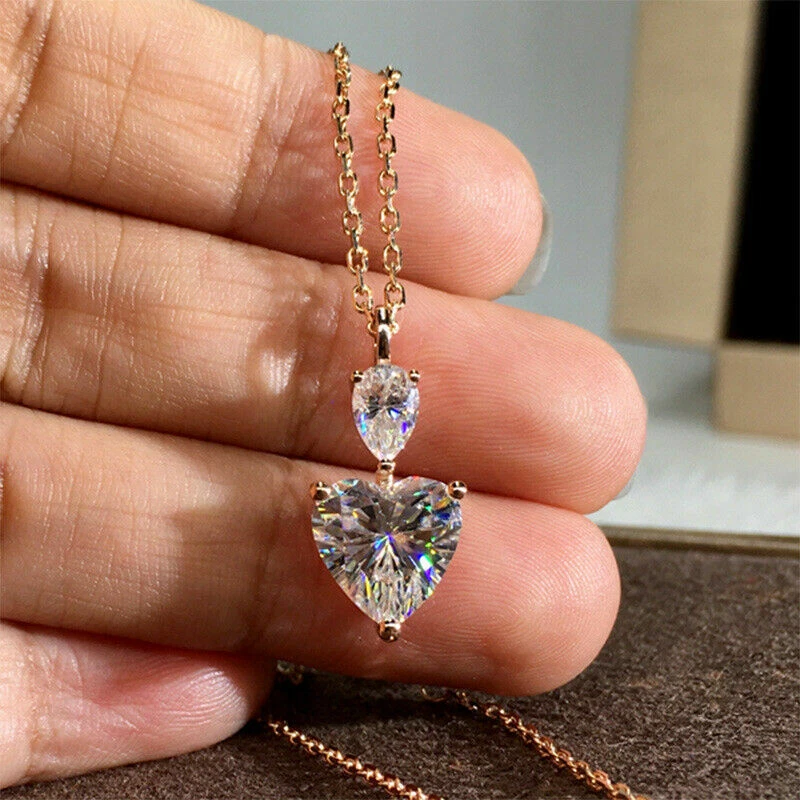 Heart shaped solitaire deals pendant