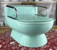 Cosco 50s Mid Century Modern Aqua Cosco Portable Baby Toilet Potty Chair  Blue