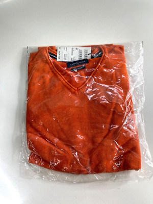 Mens Jumper Orange Casa Moda Size M V Neck NEW