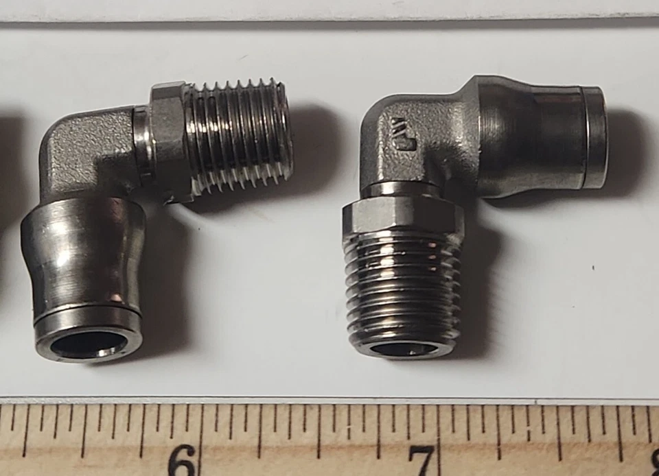 Stainles PTC 5/16" x 1/4" Mnpt Elbow 90  connector fitting Legris  3 Pack - Image 3 of 4