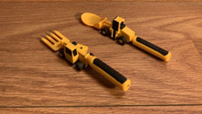 Constructive Eating Set of 2 Construction Utensils For Kids