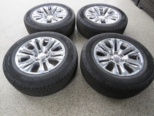 20" CHEVY GMC 1500 polished Factory OEM Wheels Rims Tires - Picture 2 of 9