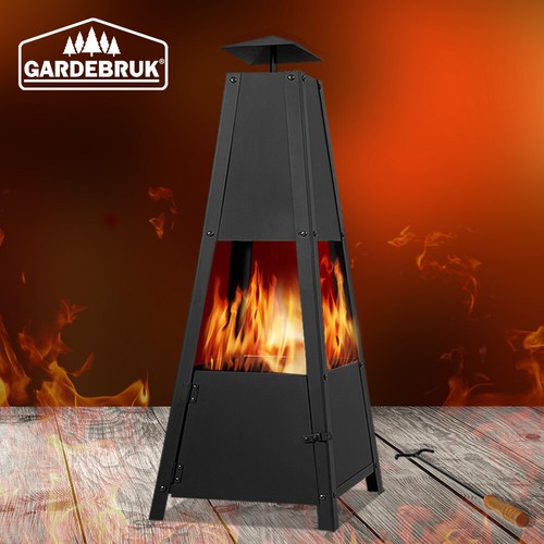 Feuerschale Feuerstelle Feuerkorb Pyramide Garten Terrassenofen Gartenfeuer Ofen - Bild 7 von 9