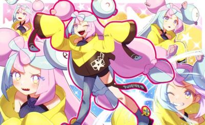 Anime pok mon nanjamo pri zen scarlet violet fanart Stitched Gaming Mat Desk