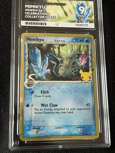 Mimikyu SWSH136 Black Star Promo Celebrations Collection Chest Ace 9 Grade Mint