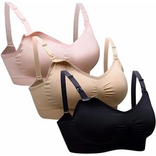 3Pcs Set Cotton Quality Bra Maternity Underwear Seamless Breathable Bra Push Up