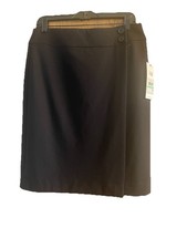 Calvin Klein Faux Wrap Black Skirt SZ 8