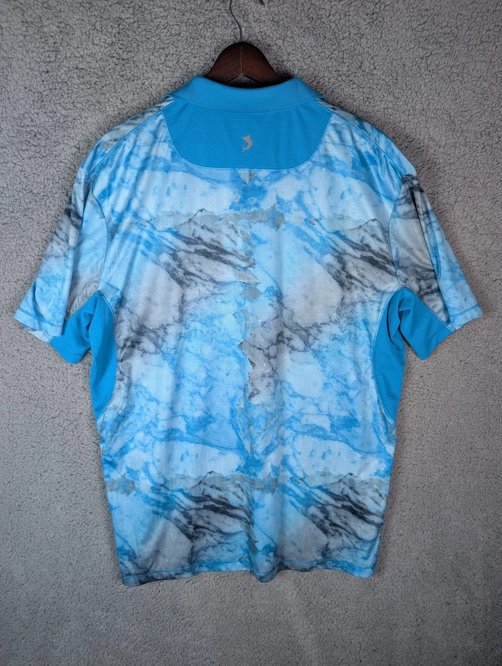 Reel Legends Shirt Mens Large Blue Gray Reel-Tec Performance Polo Fishing Golf - Image 3 of 4