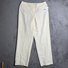 Vintage Liz Claiborne Pull On Pants Trousers Y2K NWT Size 14 Ivory Straight Leg