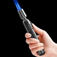 JOBON Transparent Oil Window Metal Windproof Three Jet Flames Torch Lighter