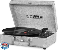 Victrola Journey Bluetooth Portable Suitcase Record Player – with Built-in Sp
